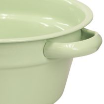 Artikel Metallschale mit Henkeln Ø17cm H8cm, beschichtet, 4er Set, Pastellfarben