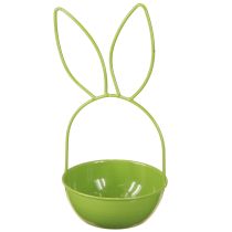 Artikel Pflanzschale aus Metall in Hasenform, Grün, 33 cm, für Osterdekoration und Frühjahrsbepflanzung