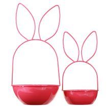Artikel Pflanzenschale aus Metall 33cm Rosa Hasendesign Set, Indoor und Outdoor