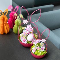 Artikel Pflanzenschale aus Metall 33cm Rosa Hasendesign Set, Indoor und Outdoor