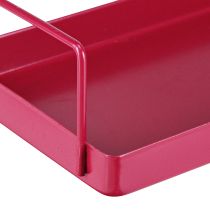 Artikel Metalltablett Pink rechteckig 25 cm mit Griffen für Dekoration und Organisation