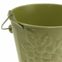Artikel Deko-Metalleimer mit Relief, Ø15cm H14cm, 3er-Set, Gelb/Orange/Grün