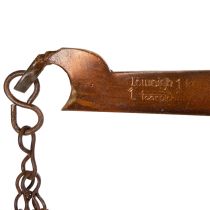 Artikel Vintage-Dekorwaage aus Metall, Hängewage 58 cm Breite, Dunkelbraun, für Innenräume