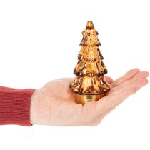 Artikel Glas-Weihnachtsbäume mit LED-Licht, 13 cm, Braun-Gold, 2er-Set, für Innenbereich