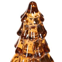 Artikel Glas-Weihnachtsbäume mit LED-Licht, 13 cm, Braun-Gold, 2er-Set, für Innenbereich