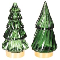 Artikel Glas-Tannenbäume mit LED 13 cm Grün 2er-Set