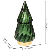 Artikel Glas-Tannenbäume mit LED 13 cm Grün 2er-Set