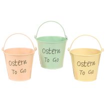 Artikel Mini Eimer Deko Ostern to Go Orange Mint Gelb 8×7cm 6 St