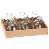 Artikel Mini Glas Vasen Bauchig Blau Getönt Ø7,5cm H9cm 6 St