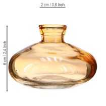 Artikel Mini-Glasvasen bauchig flach Orange Glas Ø9cm 6er-Set für Innenbereich