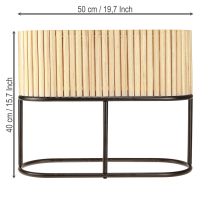 Artikel Mini-Hochbeet aus Holz oval 50x20cm H40cm mit schwarzem Metallrahmen