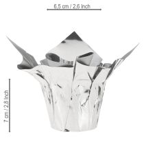 Artikel Mini Übertopf Silber Kunststoff Ø4,5cm H7cm 8 Stück