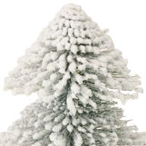 Artikel Mini Weihnachtsbaum LED Tanne 28 cm mit Schnee auf Holzsockel