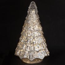 Artikel Mini-Weihnachtsbaum aus Glas mit LED Beleuchtung Silber Gold 28 cm