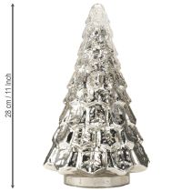 Artikel Mini-Weihnachtsbaum aus Glas mit LED Beleuchtung Silber Gold 28 cm