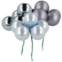 Artikel Mini Weihnachtskugeln Glas Blau matt Metallic 40mm 32 St