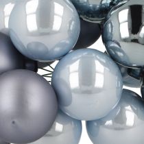 Artikel Mini Weihnachtskugeln Glas Blau matt Metallic 40mm 32 St