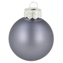 Artikel Mini Weihnachtskugeln Glas Blau matt Metallic Ø4cm 24 St
