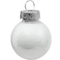 Artikel Mini Weihnachtskugeln aus Glas, Weiss, Glanz und Matt, Ø 2,5 cm, 22 Stück