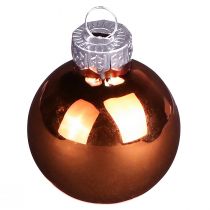 Artikel Mini Weihnachtskugeln Glas 22 Stück Ø 3.5 cm Gold Braun Apricot