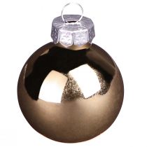 Artikel Mini Weihnachtskugeln Glas 22 Stück Ø 3.5 cm Gold Braun Apricot