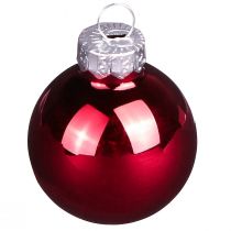 Artikel Mini Weihnachtskugeln Glas Rot Matt Glanz Ø3cm 22 Stück