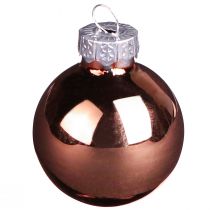 Artikel Mini Weihnachtskugeln aus Glas in Silber und Apricot Ø 3 cm 22 Stück