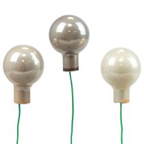 Artikel Mini Weihnachtskugeln aus Glas in Creme und Grau Ø 25 mm – 140 Stück