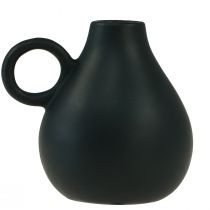 Artikel Mini Keramikvase Schwarz Henkel Keramik Deko H8,5cm