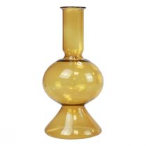 Mini Vase Gelb Glasvase Blumenvase Vase Glas Ø8cm H16,5cm