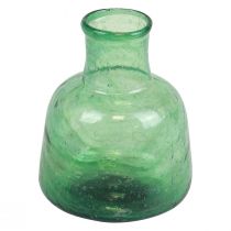 Mini Vase Glas Glasvase Blumenvase Grün Ø8,5cm H11cm
