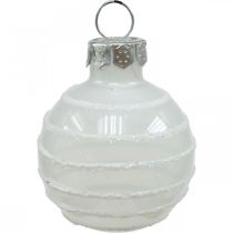 Artikel Mini Weihnachtskugeln Creme, Rosa, Weiß Echtglas Ø3cm 9St