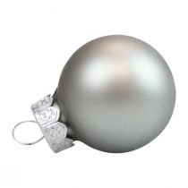 Mini Weihnachtskugeln Glas Silber Glanz/Matt Ø2,5cm 20St