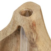 Artikel Minivase Glas Reagenzglas Klar Holz Deko Natur H17cm 2St