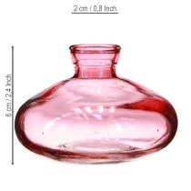 Artikel Minivasen aus Glas, bauchig, Ø9cm, rosa getönt, H6cm, 6 Stück
