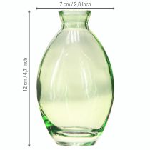 Artikel Minivasen Glas bauchig H12 cm grün getönt – Set mit 6 Vasen