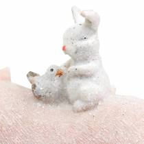 Artikel Dekofigur-Set Schweinchen mit Waldtieren 9,3cm Rosa Weiss Polyresin 2 Stück