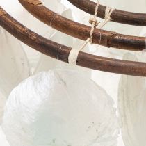 Artikel Rundes Capiz-Windspiel aus Muscheln mit Holzrahmen 70 cm in Grün