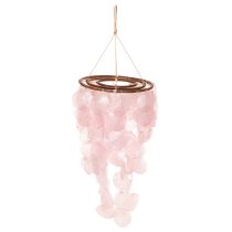 Artikel Windspiel aus Capiz-Muscheln mit Holzelementen 70 cm Rosa für Innenbereiche