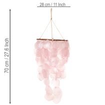 Artikel Windspiel aus Capiz-Muscheln mit Holzelementen 70 cm Rosa für Innenbereiche