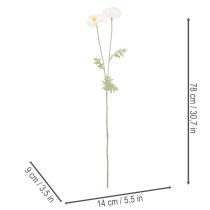 Artikel Künstliche Mohnblume Weiss 78 cm 3er-Set mit Flexiblem Stiel für Innenräume