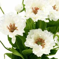 Artikel Künstlicher Mohn im Topf Weiss aus Seidenblumen, 48 cm