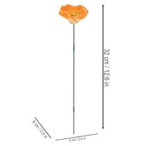 Artikel Gartenstecker Mohn Blume Keramikdeko für frühlingshafte Gartengestaltung 32cm 6St