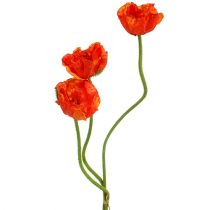 Artikel Mohnblumen künstlich Kunstblumen Orange 58cm–74cm 3St