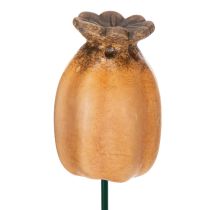 Artikel Gartenstecker Keramik Mohnkapsel Braun 41cm 4er Set