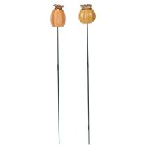 Artikel Gartenstecker Keramik Mohnkapsel Braun 41cm 4er Set
