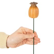Artikel Gartenstecker Keramik Mohnkapsel Braun 41cm 4er Set
