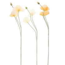 Artikel Künstliche Mohnblume in Orange aus Polyester, 95 cm, 3er-Set für Wohn- und Tischdekoration
