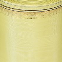 Artikel Moiré Kranzband aus Acetat 150mm x 25m Hellgrün mit Goldrand für Floristik