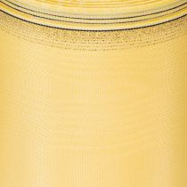 Artikel Moiré Kranzband aus Acetat/Polyester 150mm x 25m Gelb mit Goldverzierung für Kränze und Dekoration